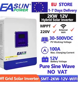 vand invertor:hibrid 12v 2kw 100a.12v-220v 2500w varf de 5000w cu telec.2controlere pv.6 pv de 200w - imagine 5
