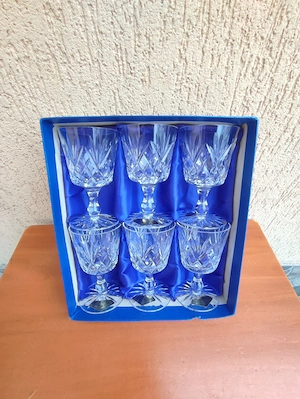Set 6 pahare de cristal vintage 