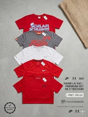 Set 5 Tricouri Brand - Nike, Under Armour, Superdry - Mărimi S M L