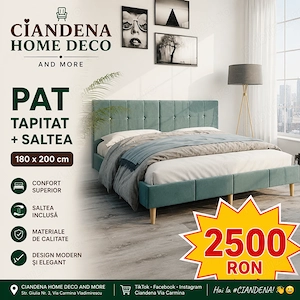 Pat cu saltea 180*200