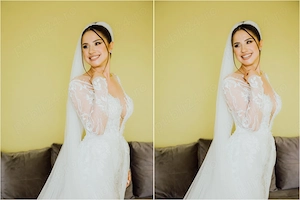 Rochie mireasă cu trenă detașabilă 