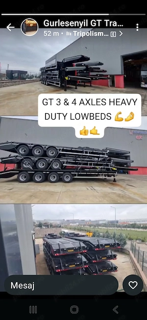 Semiremorca Trailer GT- GURLESENYIL 3 Axe platformă Fixă Nou - imagine 3
