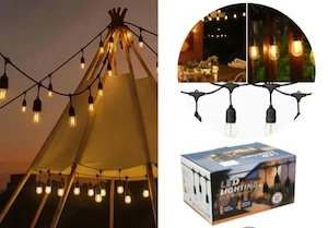 Ghirlanda luminoasa interior exterior interconectabila,10 m cu 20 becuri LED, IP44, lumina calda