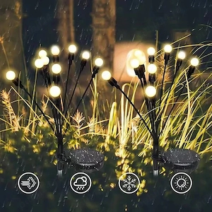 Set 2 lampi solare de gradina ,decoratiune cu incarcare solara cu Led ,Waterproof IP 65 , 6 bulbi, 