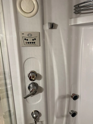 Cabină de duș completă cu hidromasaj, radio FM, ventilație și iluminare, cădiță inaltă