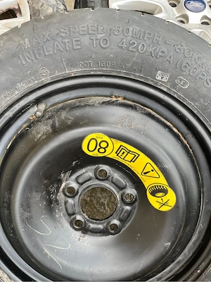 Roata de rezerva ingusta (slim)- T125/90 R16- ca noua!  - imagine 2