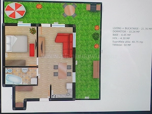 2 camere cu terasa 56 mp 10 min metrou - imagine 10