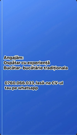 angajam barman si ospatar cu experienta 
