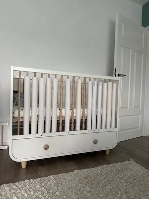 Pat Copil IKEA cu sertar si somiera reglabila pe inaltime