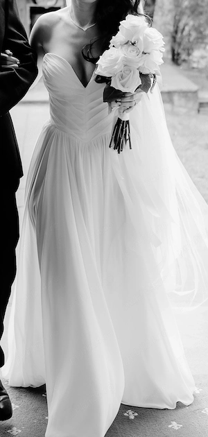 Rochie de mireasă elegantă și diafană   XS S 