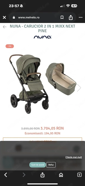 Vând pachet premium pentru bebe marca Nuna - imagine 5