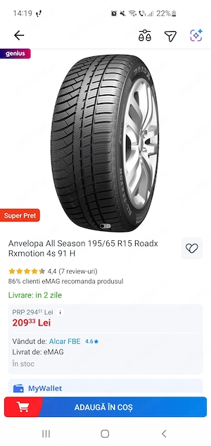 2 Anvelope all season
