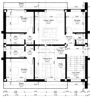 Apartament 3 camere| 52 mp | Balcon de 9 mp | zona Ampoi III - imagine 5