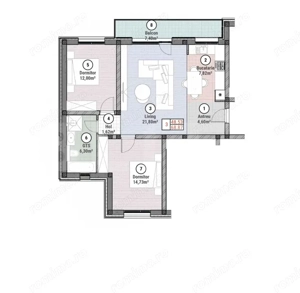 Apartament cu 3 camere 68 mp utili + grădină 100 mp, Moșnița Nouă