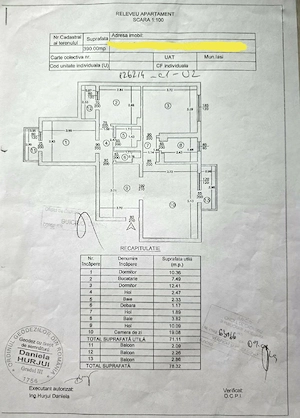 Apartament 3 camere, 78 mp, etaj 1 - Tătărași