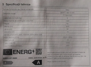 Vand masina de spalat Beko 9 kg