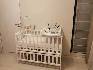 Pătuț Bebe Lemn Masiv FAG (8 nivele) + Saltea Cocos + Accesorii BONUS