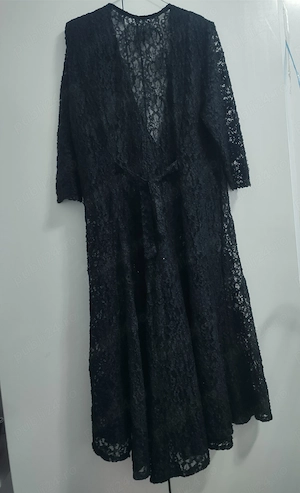 Rochie lunga dantela neagra brodata XL 