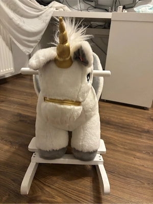 Balansoar cu spatar si sunete Moni Moon Unicorn - imagine 3