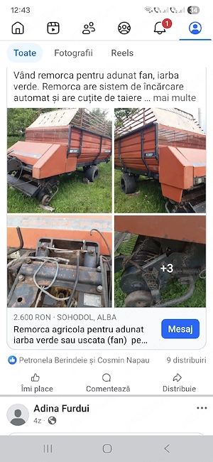 Remorca agricola
