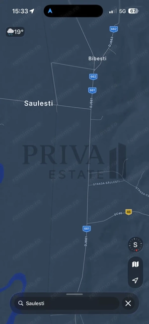 16 Ha curea de teren arabil in Saulesti/ DJ661