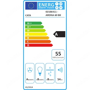 Hota incorporabila CATA Arona 60 BK, 1 motor, 766 m3 h, L 60 cm, negru - imagine 3