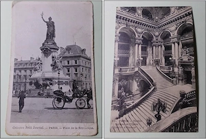 4 cărți poștale, Franta (Notre Dame, Les Invalides...)