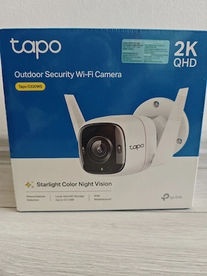 Cameră Supraveghere Exterior TP-Link Tapo C320WS   2K QHD   Nouă Sigilată