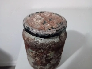 borcan decorativ cu effect rugina, lacăt 
