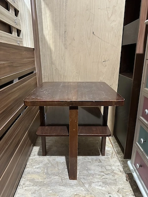 2 buc Masuta Vintage Stil Artdeco; Masa din lemn cu blat 64x64 cm