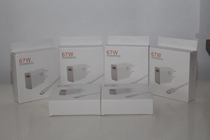 Încărcător rețea Leski, 67W, set adaptor + cablu USB-A la USB-C 1m, alb