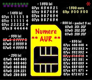     Numere Telefon Vip Aur Gold * Numar Cartela