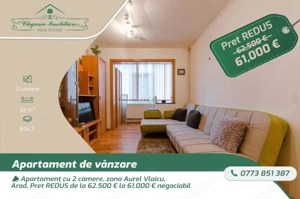 Apartament cu 2 camere, zona Aurel Vlaicu, Arad