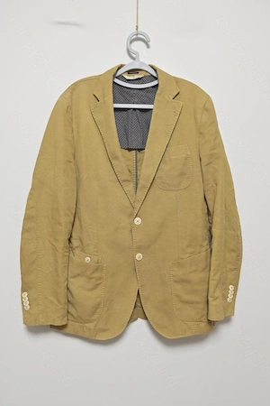 Sacou Massimo Dutti USA 42   bej muștar, bumbac + in, smart casual, Made in Portugal