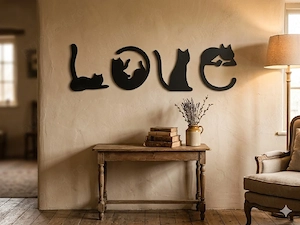 Decor Perete  LOVE  cu Pisici 