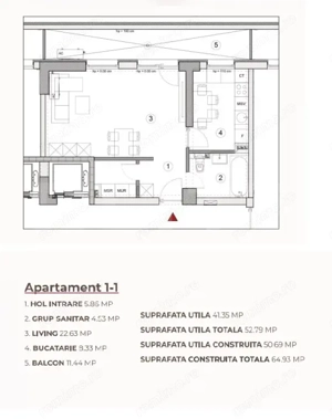 Studio 53.27 mp într-un ansamblu cu 0% Comision la Achiziție - imagine 2