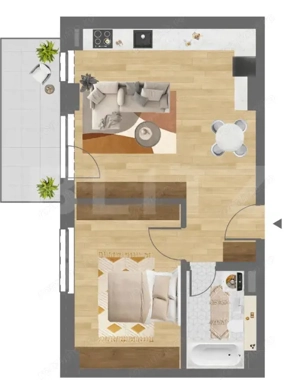 COMISION 0 | APARTAMENT 2 CAMERE | CITIUS | PRIVELISTE SUPERBA