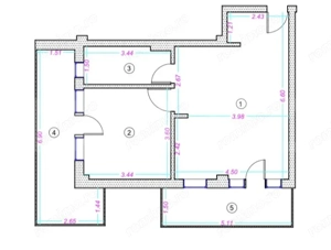 Apartament 2 camere, 44 mp, finisat, zona Donath