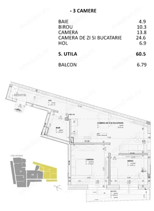 Apartament 3 camere, 61 mp, FINISAT LUX, nZEB, zona Centrala - imagine 2