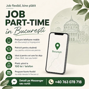 Job part-time București   preluare telefoane mobile, până la 100 lei telefon