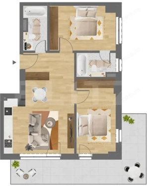 COMISION 0 | APARTAMENT 3 CAMERE | CITIUS | PRIVELISTE SUPERBA