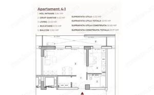 Studio 53.93 mp într-un ansamblu cu 0% Comision la Achiziție - imagine 2