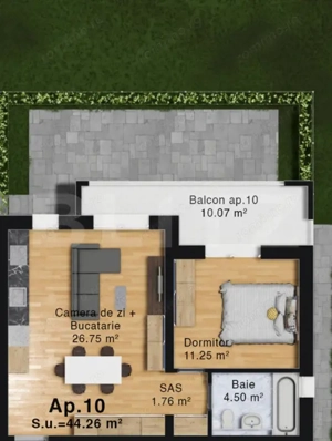 Apartament complex Green Residence Vest, 44 mp, loc de parcare inclus, zona Vest
