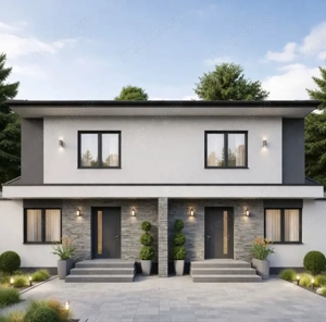 Duplex de vanzare, 124 mp, la rosu sau semifinisat