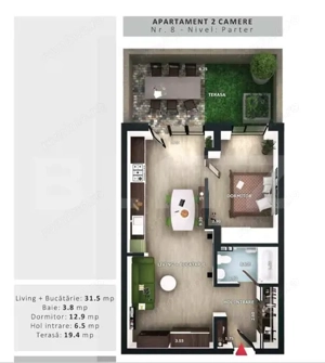 Apartament 2 camere, Terasa, CF, parcare subterana, boxa, Zona Vivo 