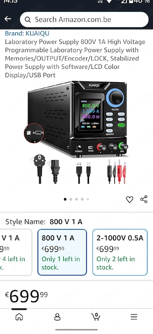 sursă alimentare laborator kuaiqu 1000v 1a   programabilă, display lcd color - imagine 5