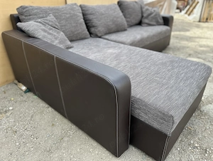 Coltar Extensibil cu Lada; Canapea; Pat cu Saltea 210x130 cm - imagine 3