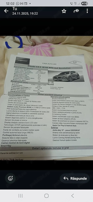 Mazda cx5 2019,2.0 awd,manuală  69k 