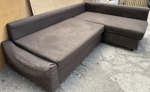 Canapea Extensibila tip Coltar 2,20 m; Pat cu Lada si Saltea 200x140 cm - imagine 3
