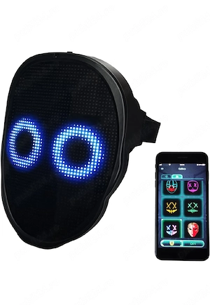 mască led iluminată cu bluetooth   control app, personalizabilă